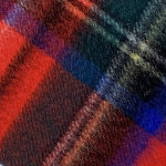 a close up of red and blue plaid