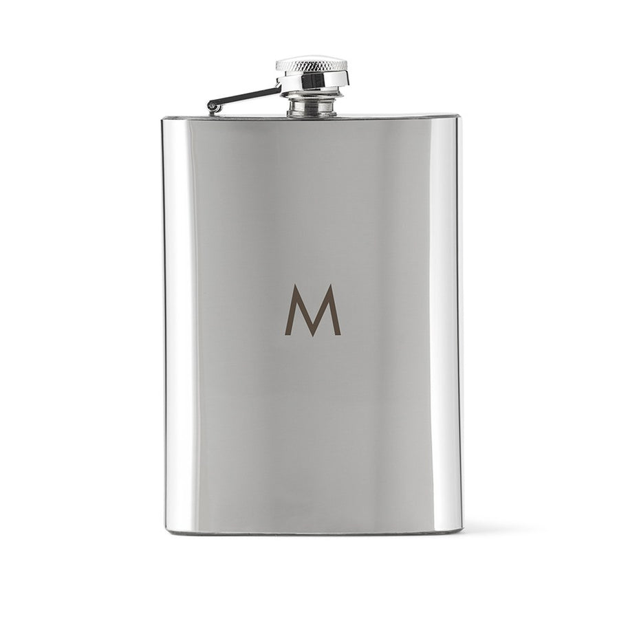 stainless steel flask monogrammed with M