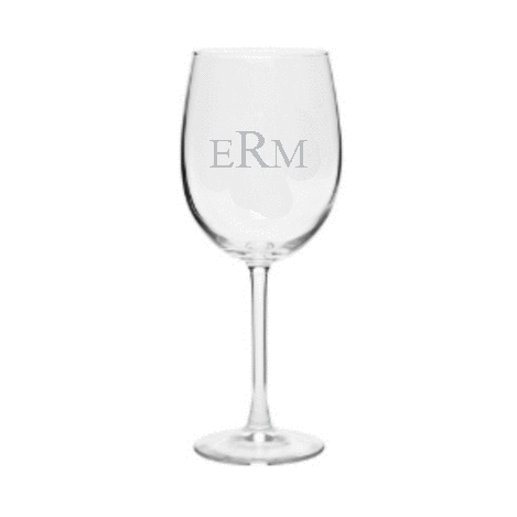 Personalized monogrammed stem wine glass set of 4